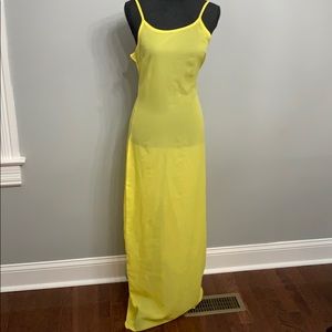 Yellow sheer dress/ bathing suit coverup